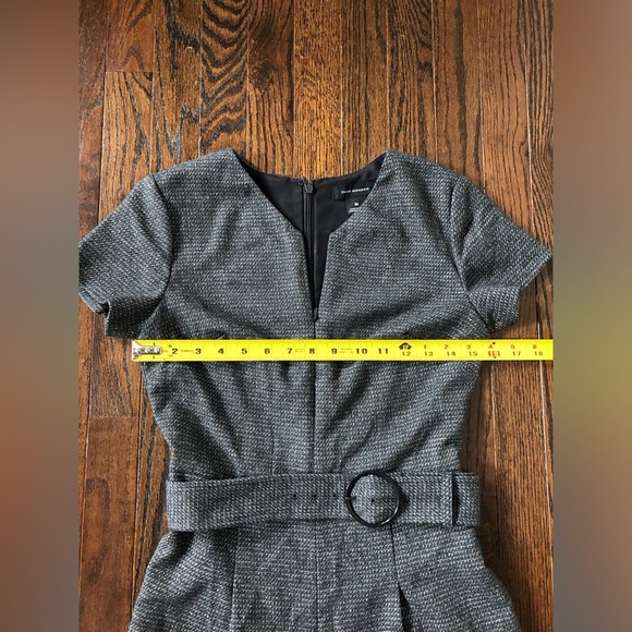 Club Monaco Women’s 00 Black/Gray Tweed Textured Hidden Zipper Cropped Jumpsuit - Picture 8 of 15